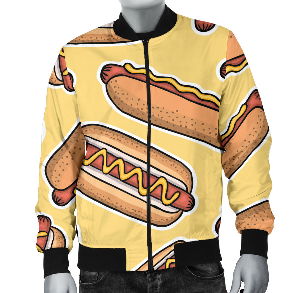 Hot Dog Pattern Print Design 01 Men Bomber Jacket
