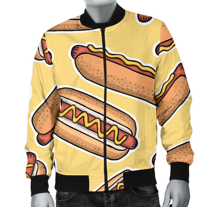 Hot Dog Pattern Print Design 01 Men Bomber Jacket