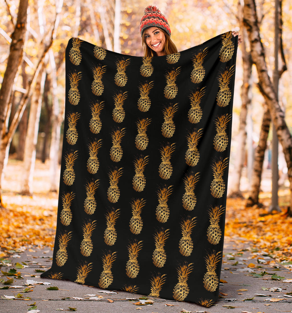 Pineapple Pattern Print Design A02 Premium Blanket