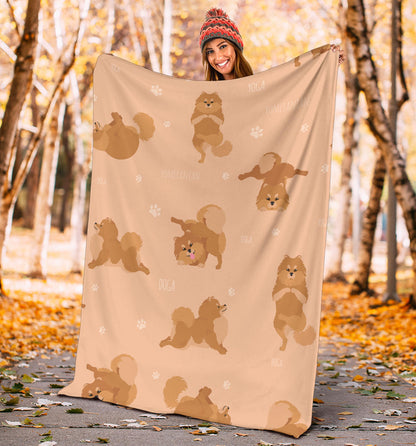 Pomeranians Pattern Print Design A06 Premium Blanket