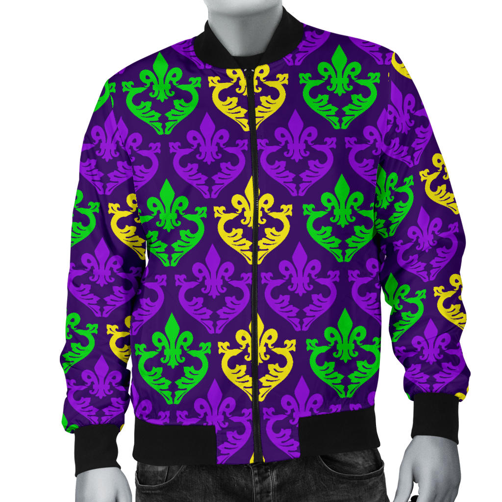Mardi Gras Pattern Print Design 02 Men Bomber Jacket