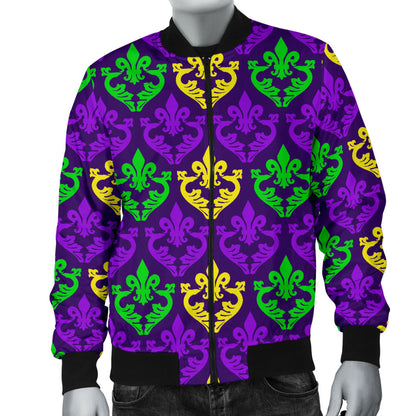 Mardi Gras Pattern Print Design 02 Men Bomber Jacket