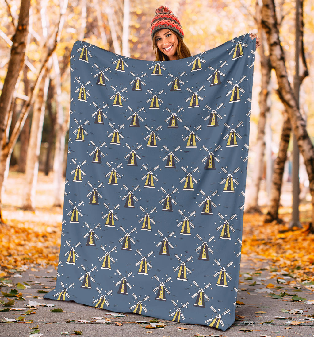 Windmill Pattern Print Design 03 Premium Blanket