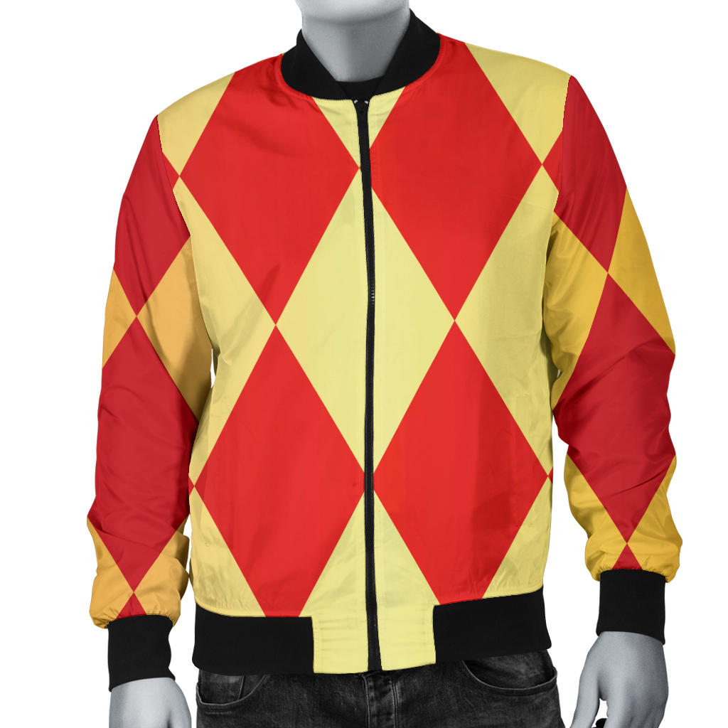 Harlequin Pattern Print Design 03 Men Bomber Jacket