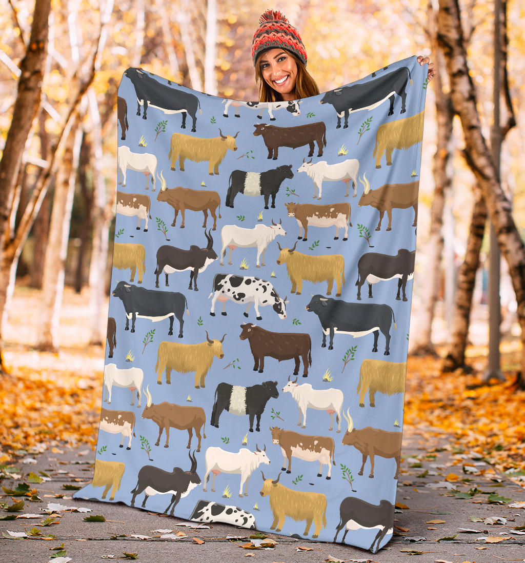 Cattle Pattern Print Design 02 Premium Blanket