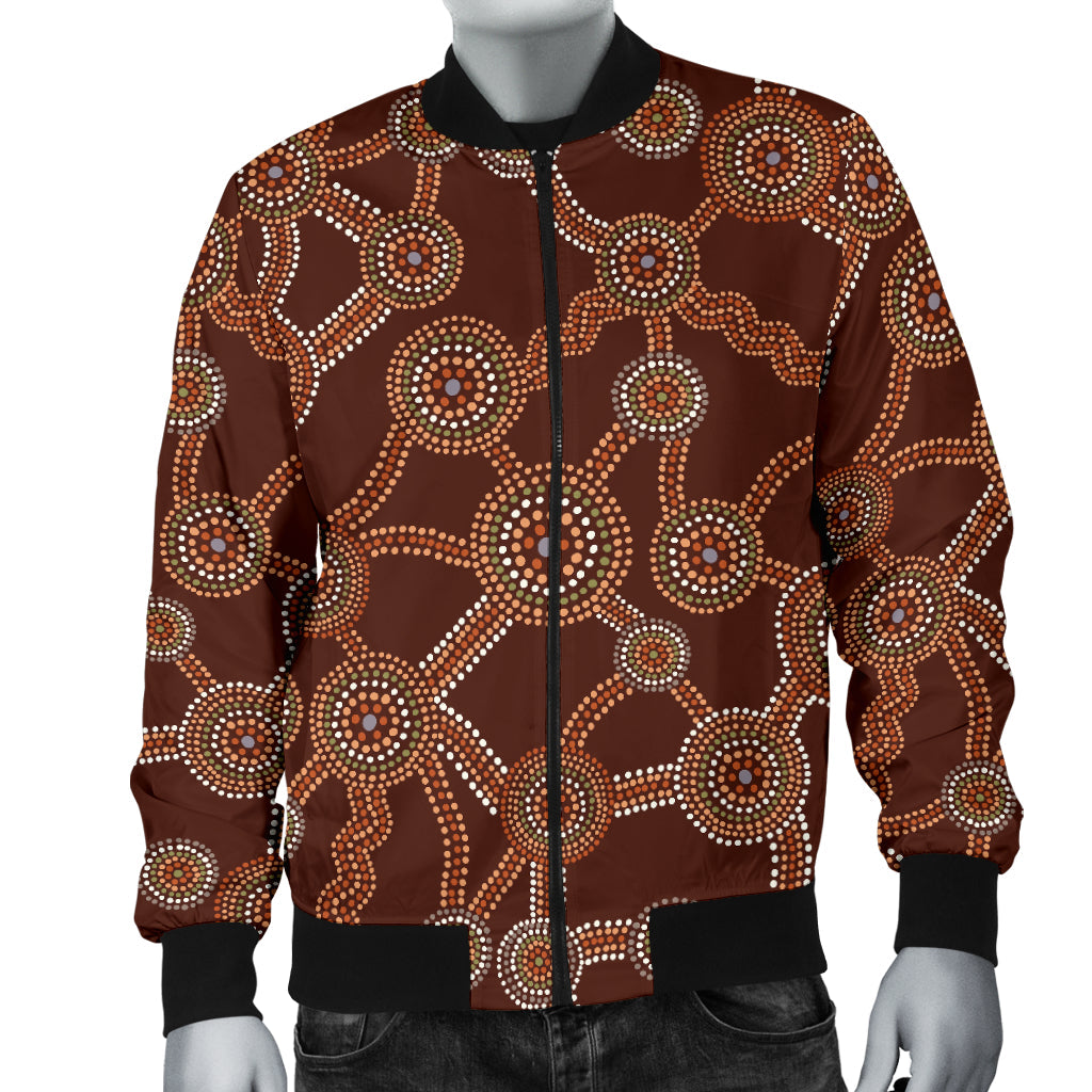 Aboriginal Pattern Print Design 03 Men Bomber Jacket