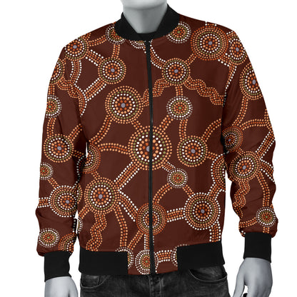 Aboriginal Pattern Print Design 03 Men Bomber Jacket