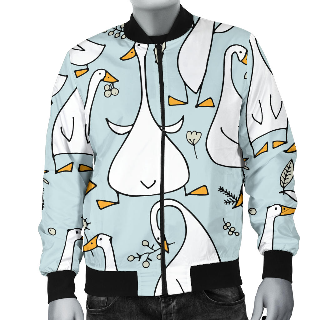 Goose Pattern Print Design 03 Men Bomber Jacket