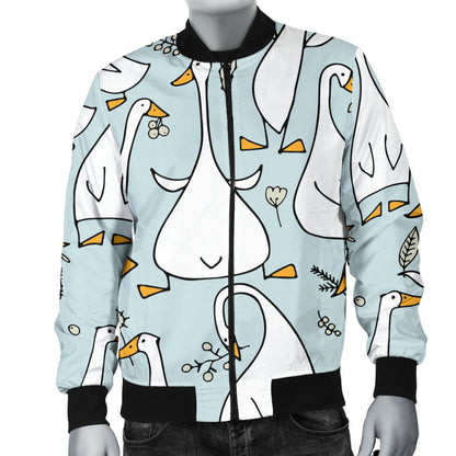 Goose Pattern Print Design 03 Men Bomber Jacket