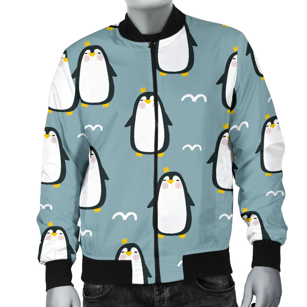 Penguin Pattern Print Design A02 Men Bomber Jacket