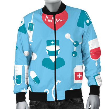 Nurse Pattern Print Design A03 Men Bomber Jacket