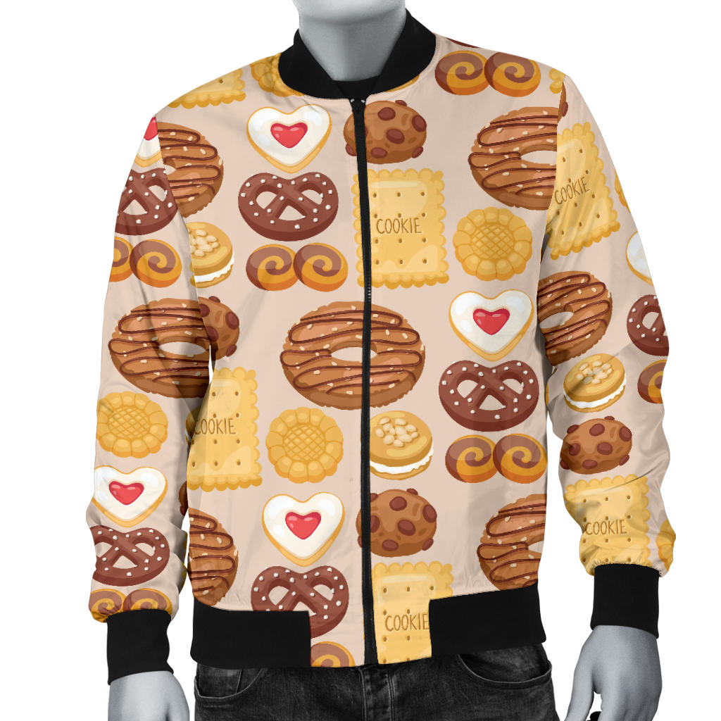 Cookie Pattern Print Design 02 Men Bomber Jacket
