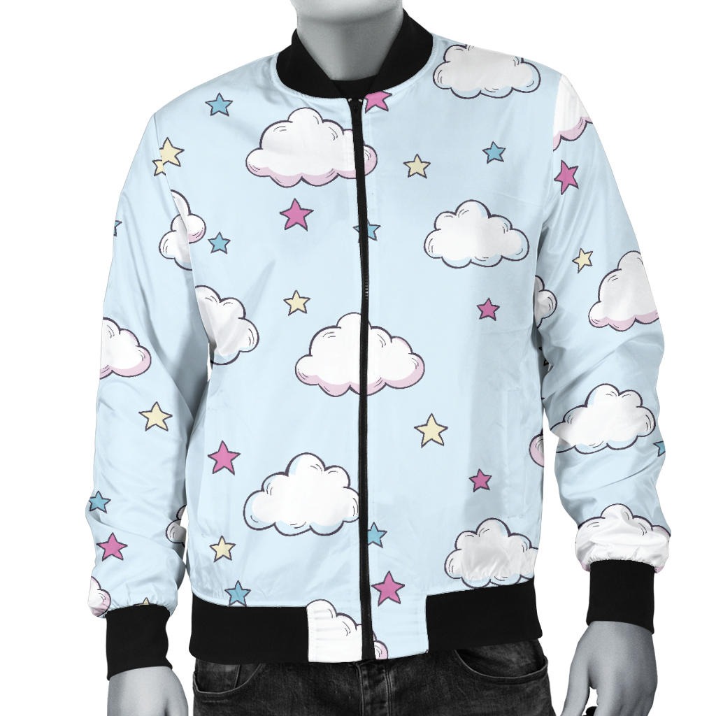 Cloud Pattern Print Design 01 Men Bomber Jacket