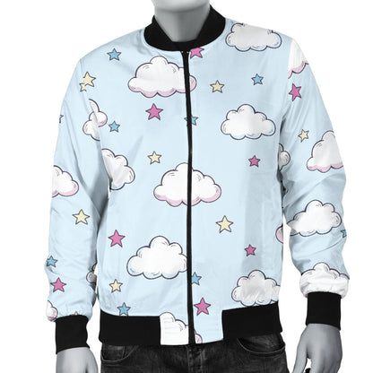 Cloud Pattern Print Design 01 Men Bomber Jacket