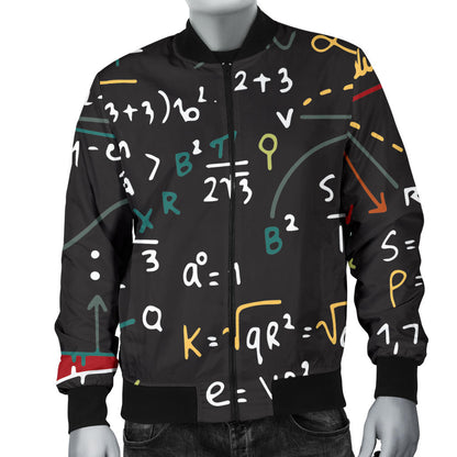 Math Pattern Print Design 04 Men Bomber Jacket
