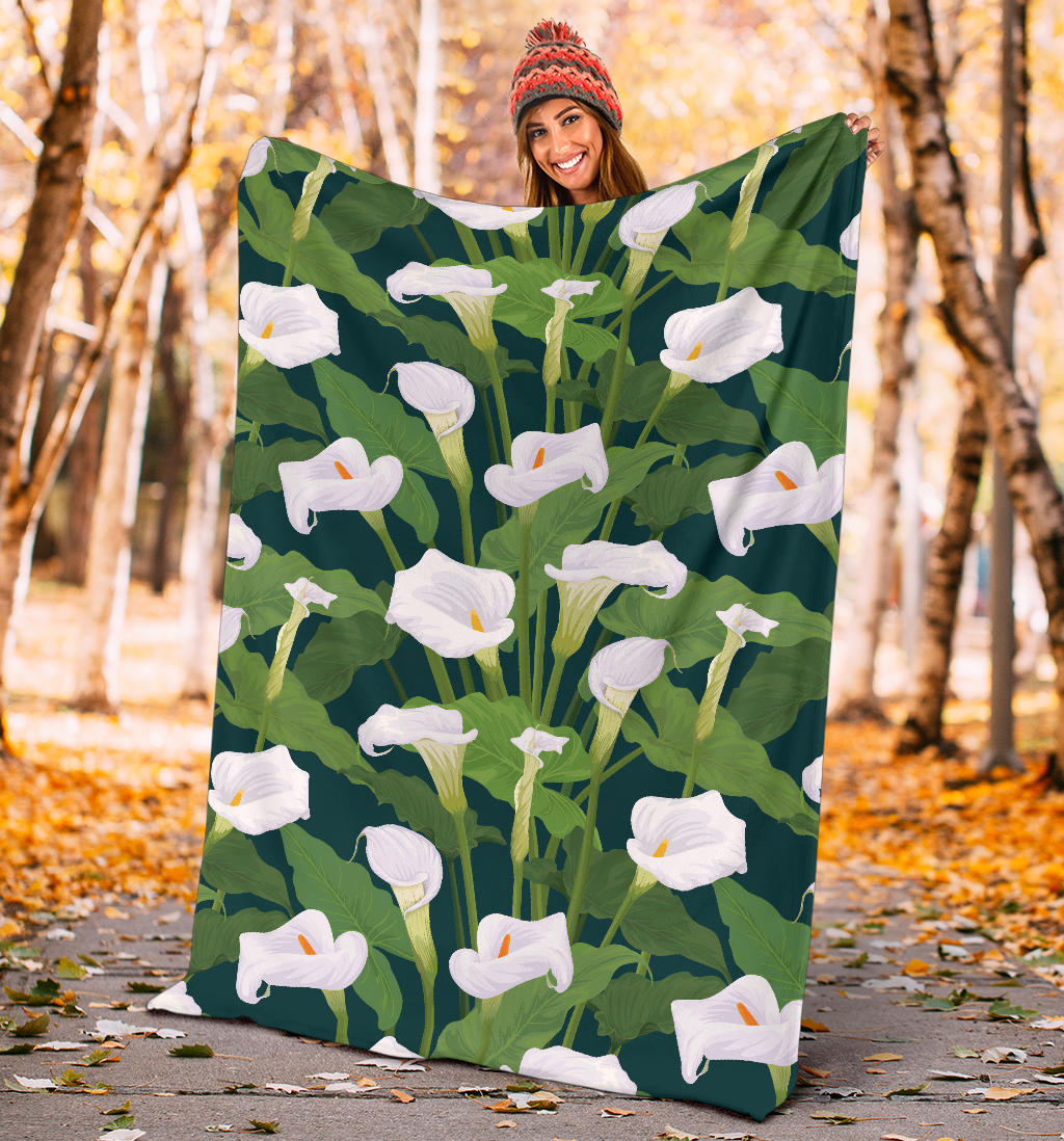 Lily Pattern Print Design 04 Premium Blanket