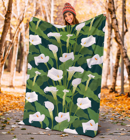 Lily Pattern Print Design 04 Premium Blanket
