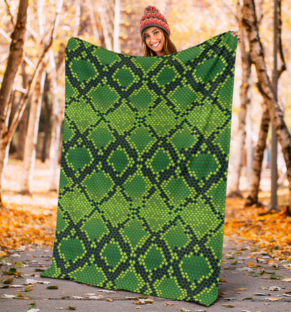 Python Green Pattern Print Design A01 Premium Blanket