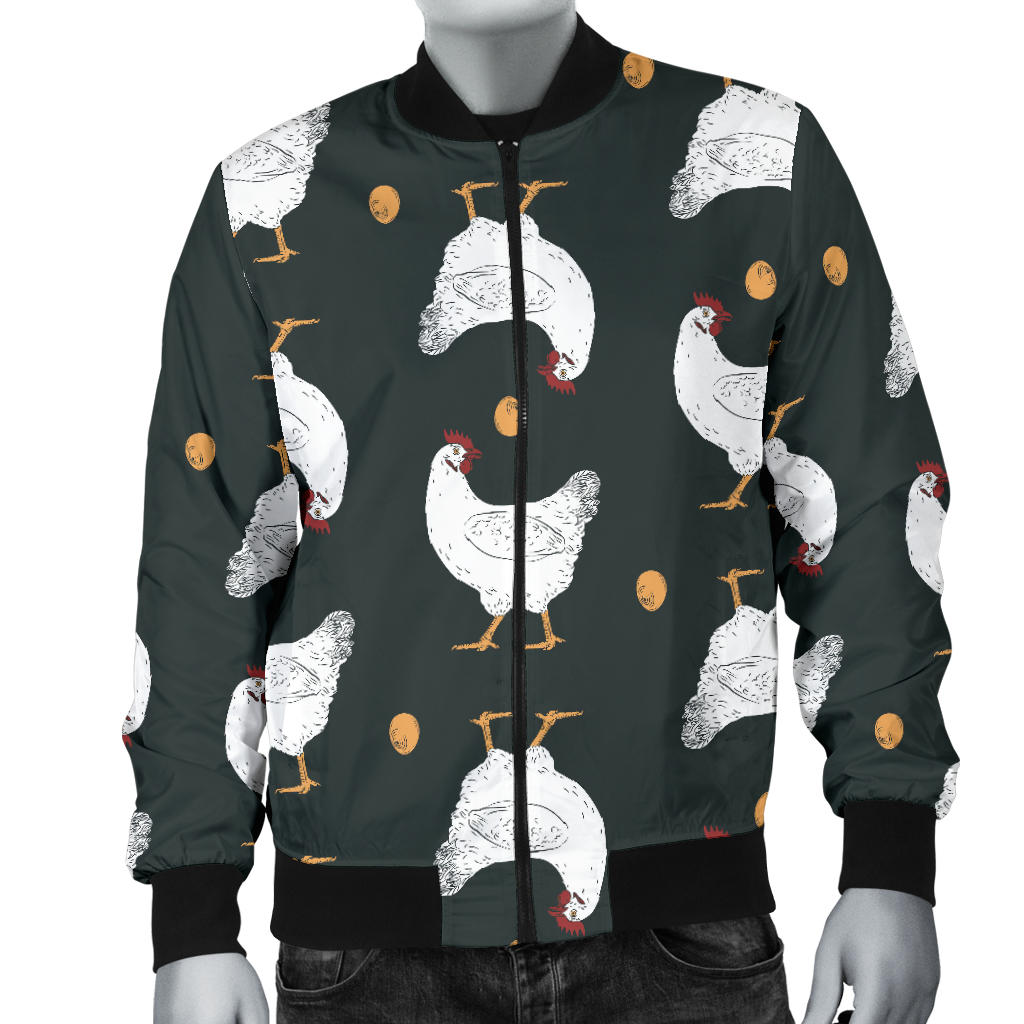 Chicken Pattern Print Design 06 Men Bomber Jacket
