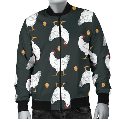 Chicken Pattern Print Design 06 Men Bomber Jacket