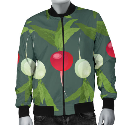 Radish Pattern Print Design A03 Men Bomber Jacket