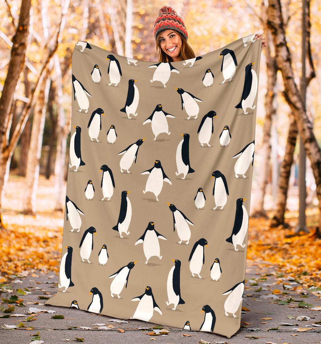 Penguin Pattern Print Design A01 Premium Blanket