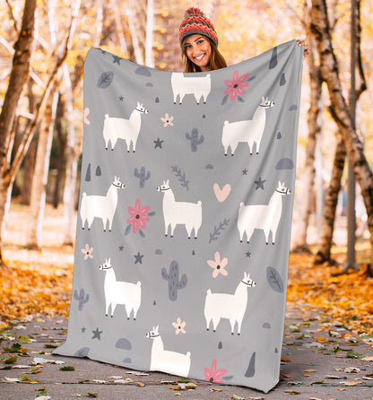 Llama Pattern Print Design 010 Premium Blanket