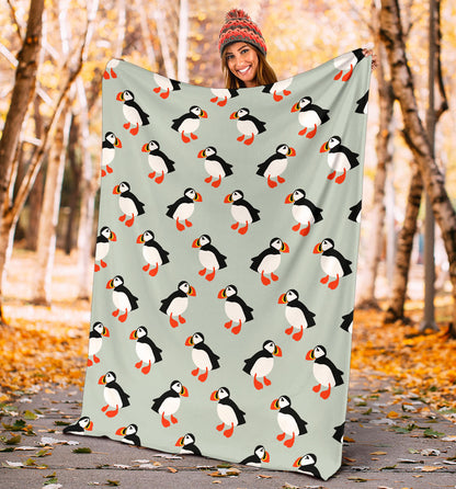 Puffin Pattern Print Design A03 Premium Blanket