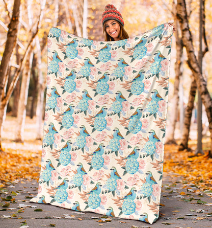 Bluebird Pattern Print Design 03 Premium Blanket