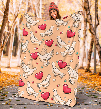 Pigeon Heart Pattern Print Design 04 Premium Blanket