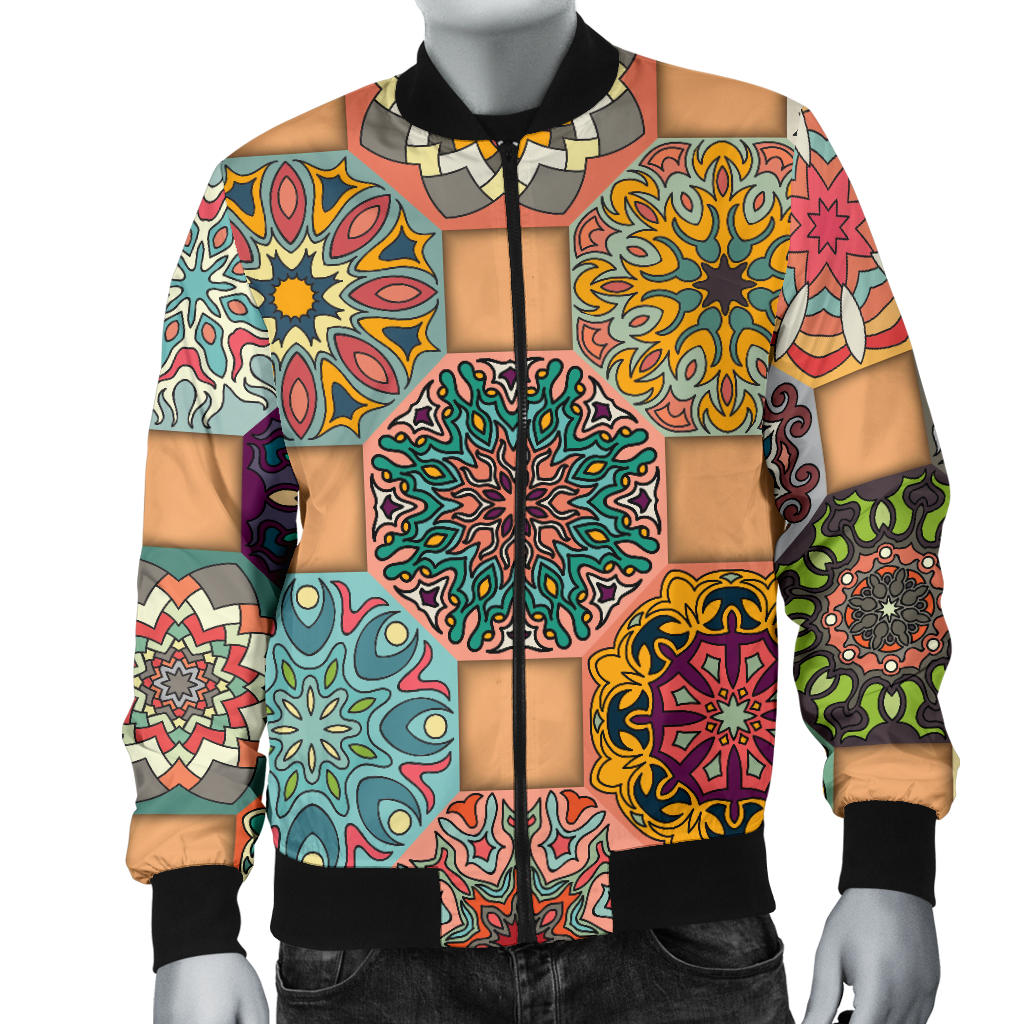 Boho Pattern Print Design 07 Men Bomber Jacket