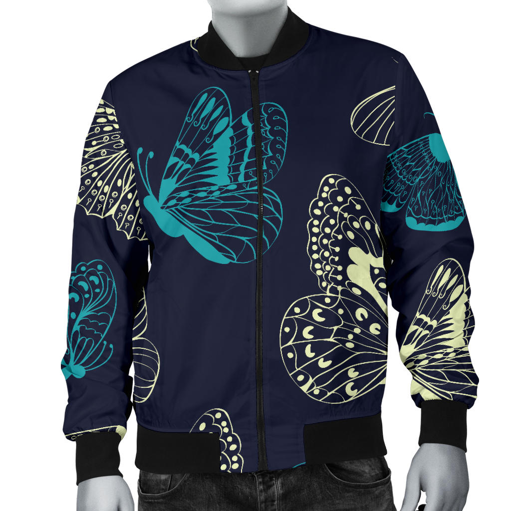 Monarch Butterfly Pattern Print Design 01 Men Bomber Jacket