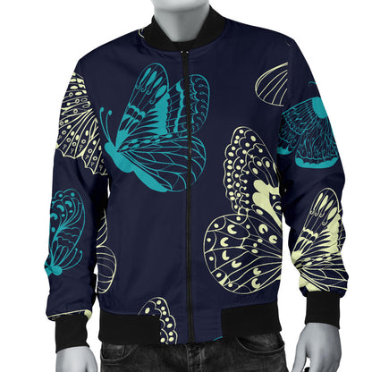 Monarch Butterfly Pattern Print Design 01 Men Bomber Jacket