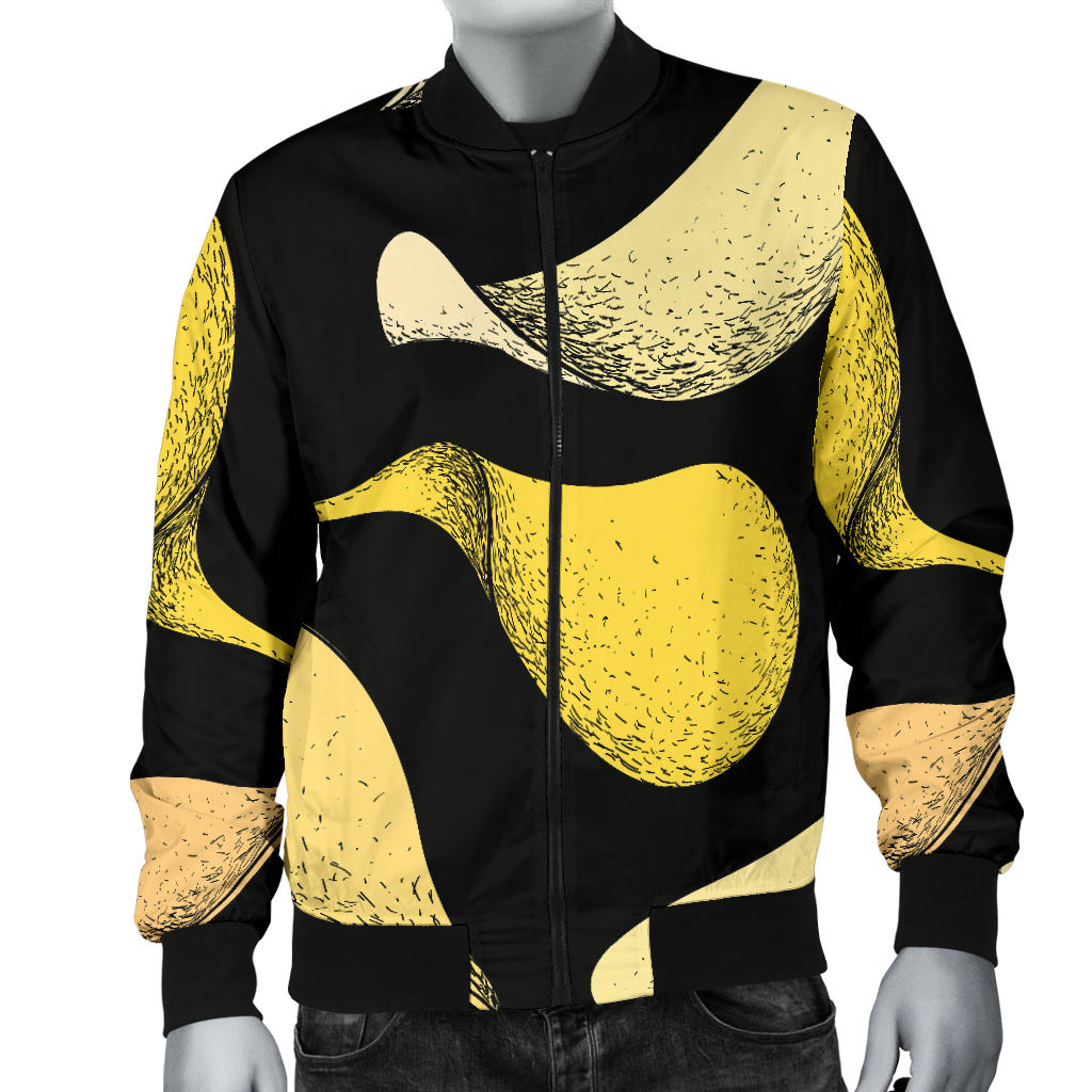 Potato Pattern Print Design A02 Men Bomber Jacket