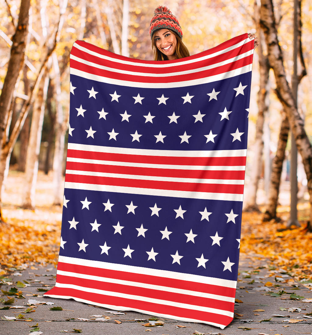 Patriotic Pattern Print Design A04 Premium Blanket