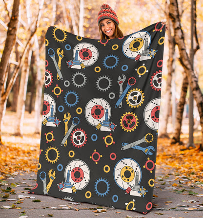 Mechanic Pattern Print Design 01 Premium Blanket
