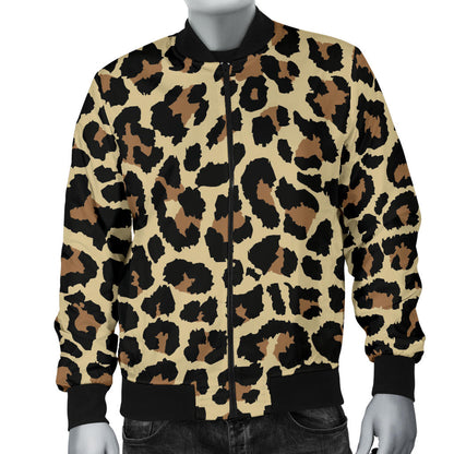 Cheetah Pattern Print Design 02 Men Bomber Jacket