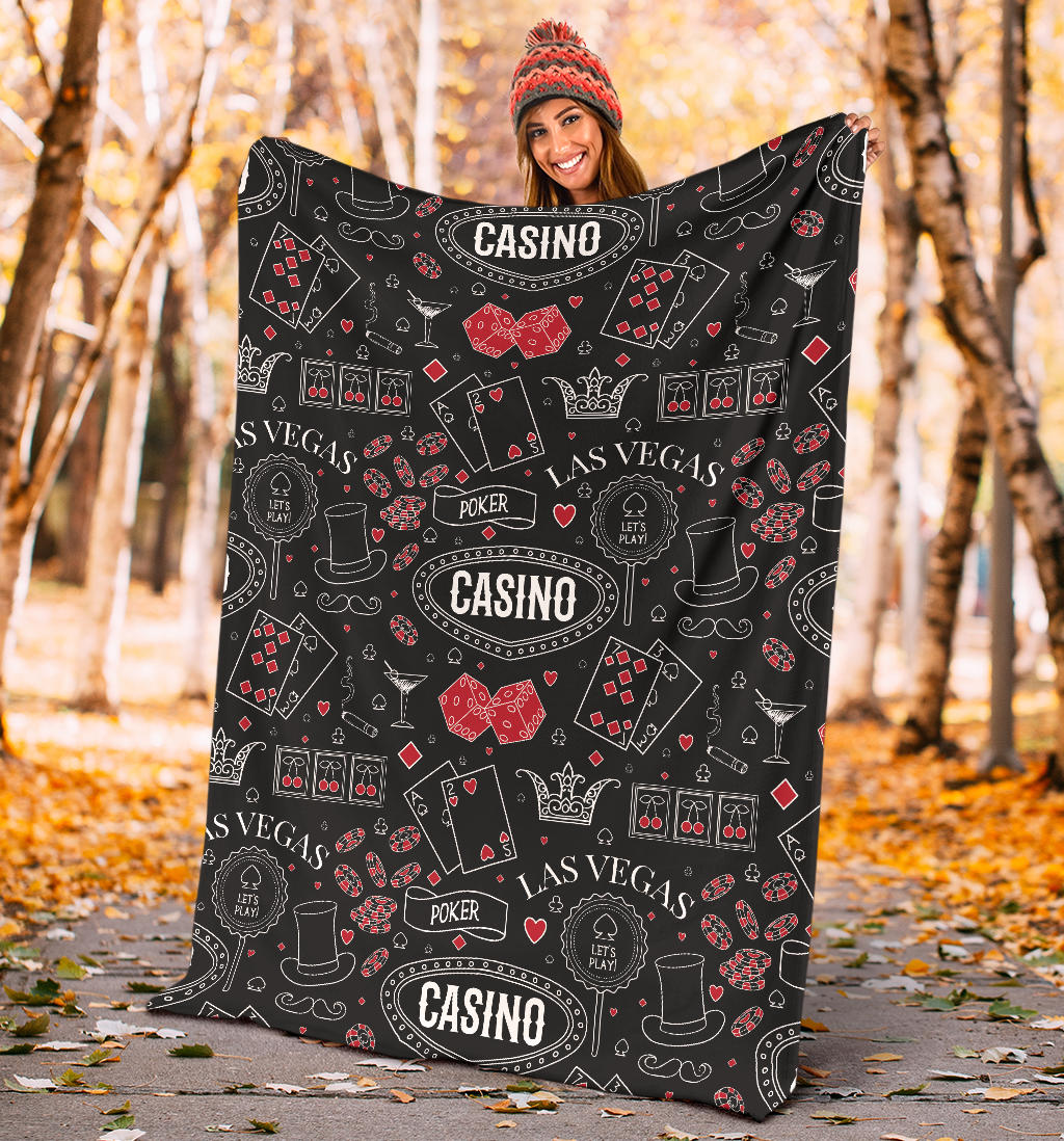 Casino Pattern Print Design 04 Premium Blanket