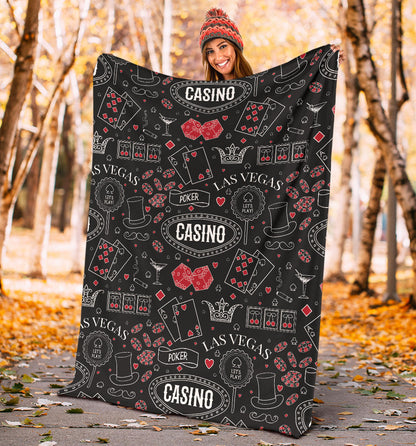Casino Pattern Print Design 04 Premium Blanket