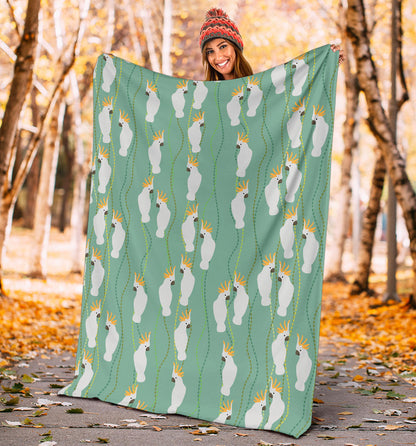 Cockatoo Pattern Print Design 01 Premium Blanket