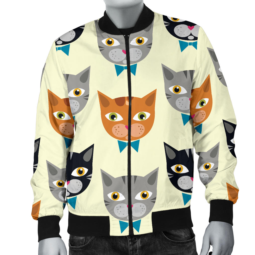 Cat Pattern Print Design 05 Men Bomber Jacket