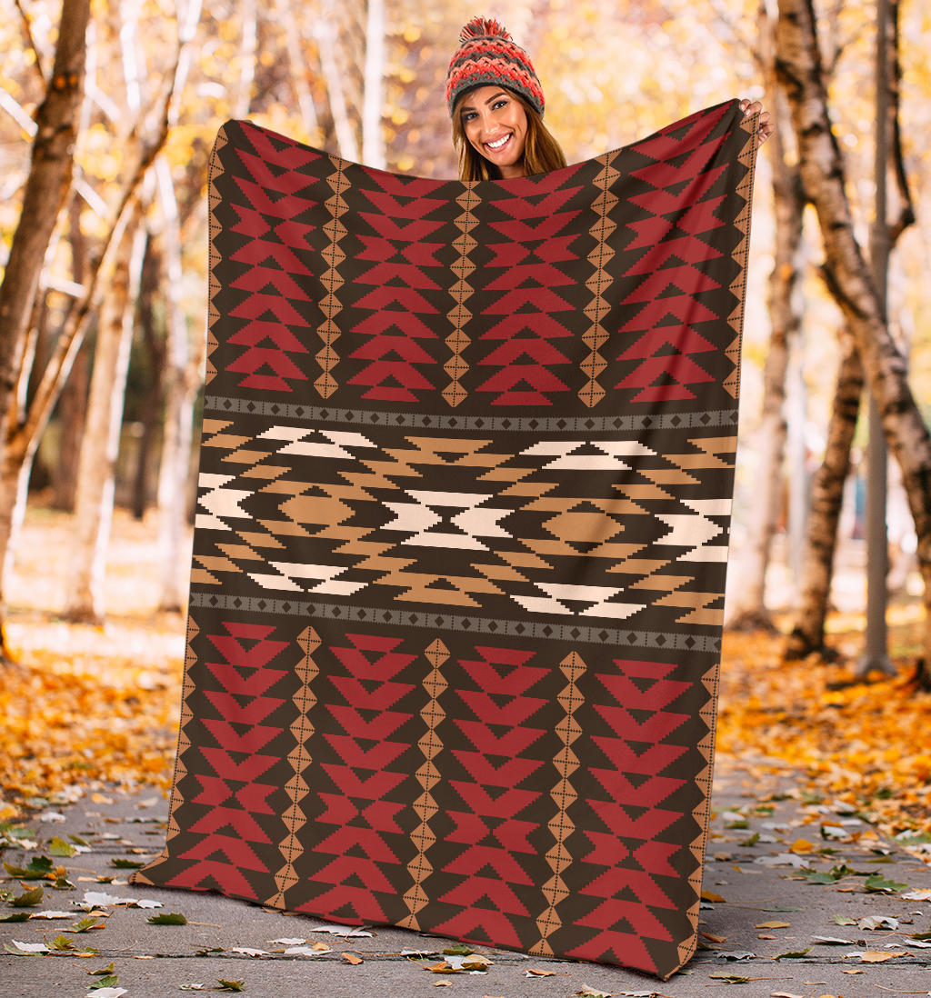 Native Pattern Print Design A02 Premium Blanket