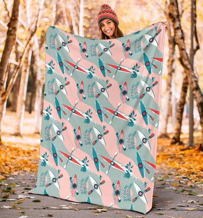 Kayak Pattern Print Design 05 Premium Blanket