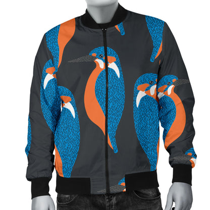 Kingfisher Pattern Print Design 03 Men Bomber Jacket