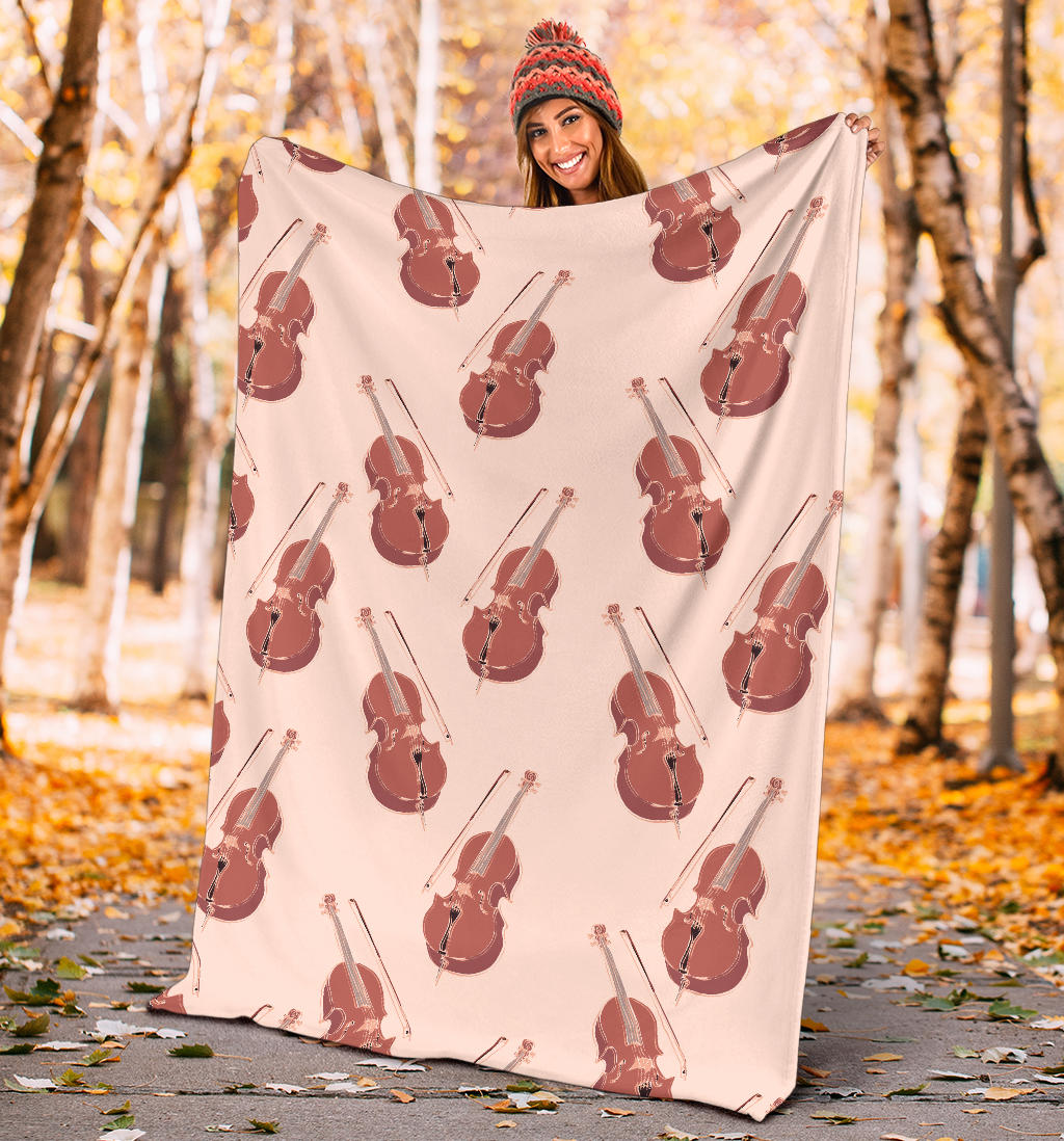 Cello Pattern Print Design 03 Premium Blanket