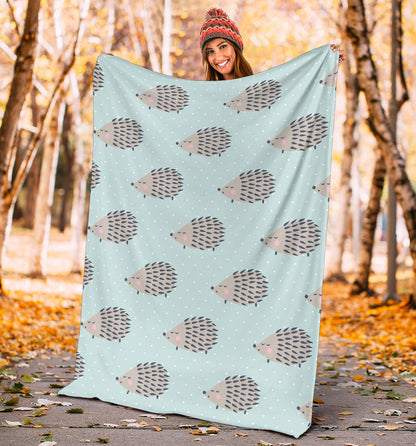 Hedgehog Pattern Print Design 02 Premium Blanket