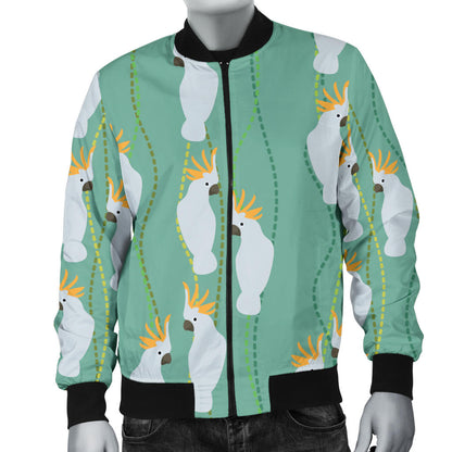 Cockatoo Pattern Print Design 01 Men Bomber Jacket