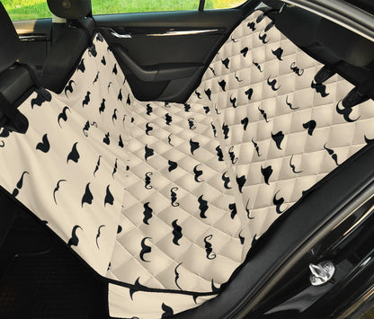 Mustache Pattern Print Design A03 Rear Dog Car Seat Cover Hammock