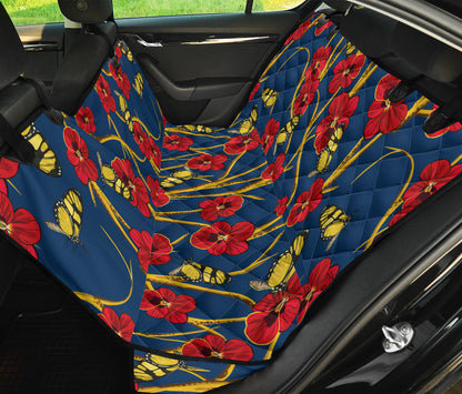Pansy Pattern Print Design A01 Rear Dog Car Seat Cover Hammock