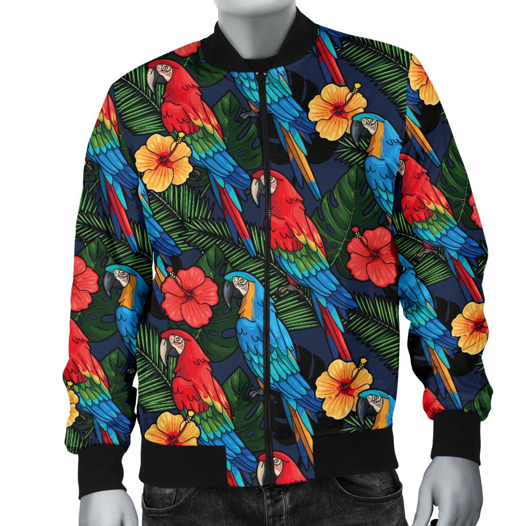 Parrot Pattern Print Design A01 Men Bomber Jacket